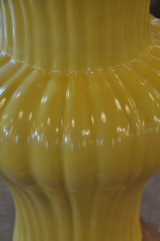 tall yellow vase