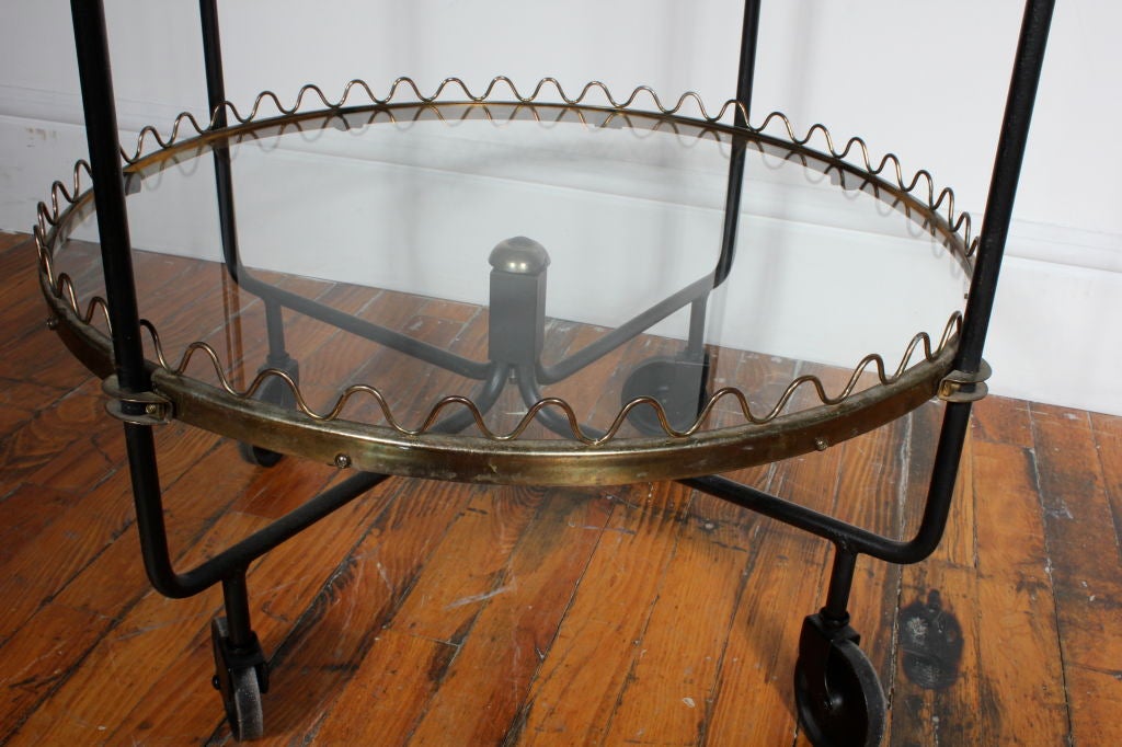 20th Century Scalloped French Bar Cart