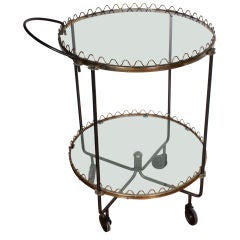 Vintage Scalloped French Bar Cart