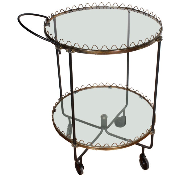 Scalloped French Bar Cart