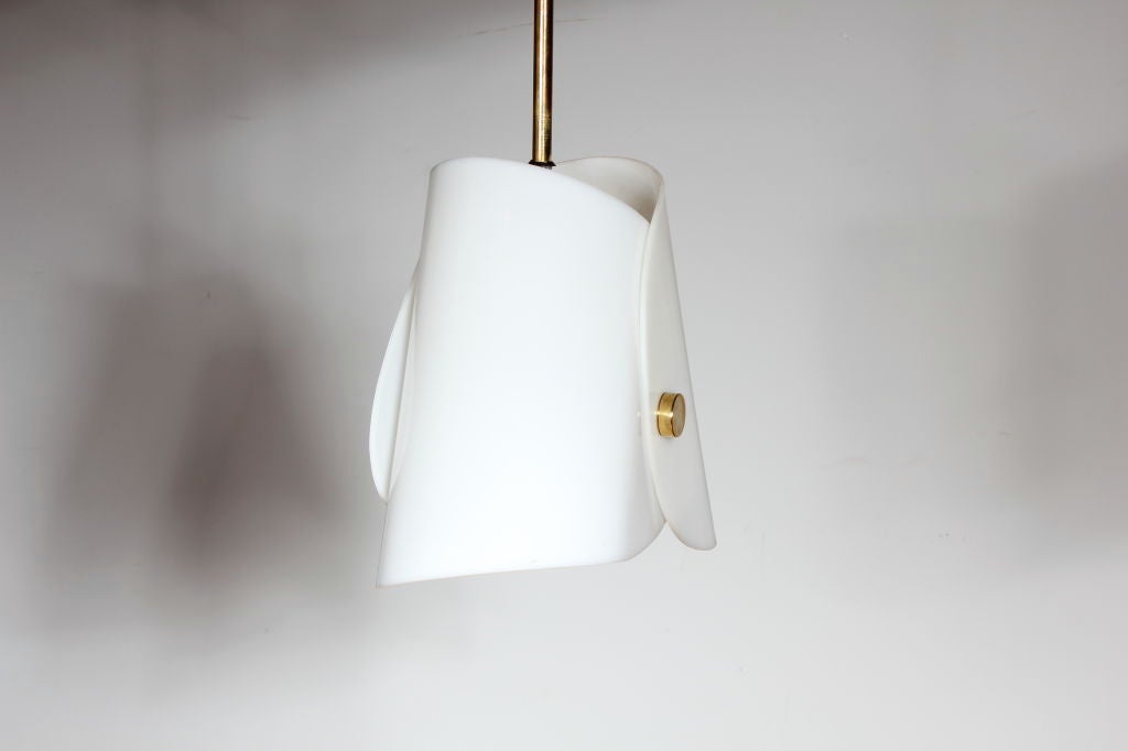 Mid-Century Modern 1950s Italian Pendant Lamp in the Manner of Fontana Arte For Sale