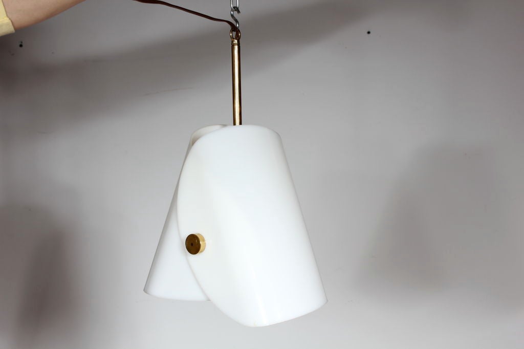 1950s Italian Pendant Lamp in the Manner of Fontana Arte In Excellent Condition For Sale In New York, NY