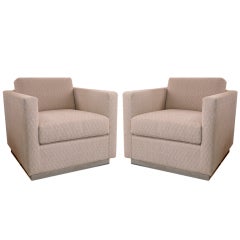 Pair of Milo Baughman Cube Chairs