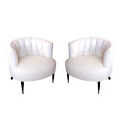 Pair of Channel Back Barrel Chairs