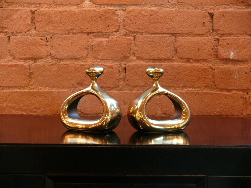 Pair of brass toned bookends by Ben Seibel in amazing condition.  Look almost new for an item almost 60 years old.