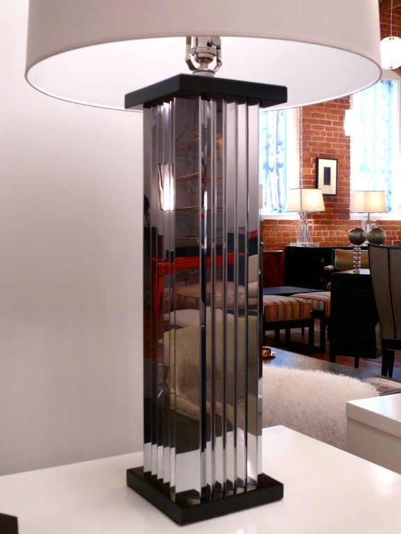 20th Century Pair of Chrome Skyscraper Table Lamps For Sale