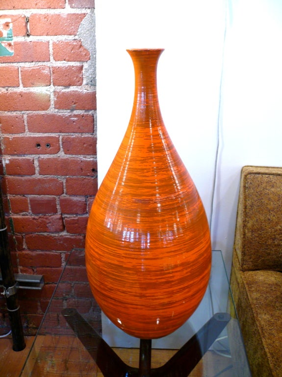Tall Orange Ceramic Vase at 1stdibs