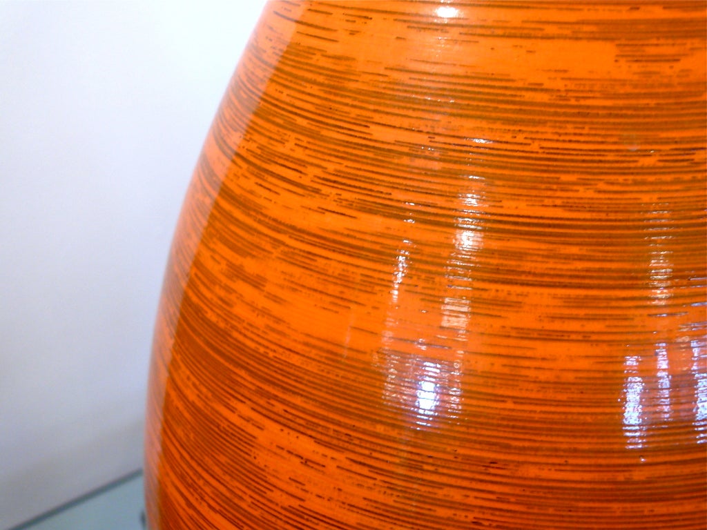 Tall Orange Ceramic Vase at 1stdibs