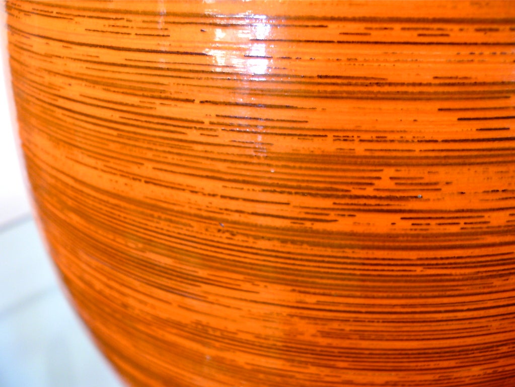Tall Orange Ceramic Vase at 1stdibs