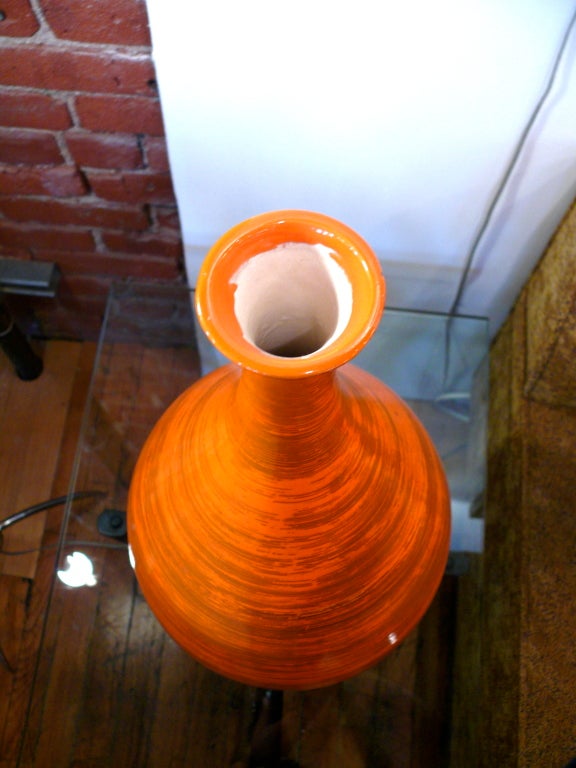 Tall Orange Ceramic Vase at 1stdibs
