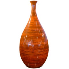 Tall Orange Ceramic Vase