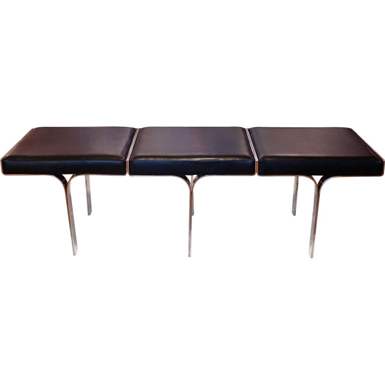 John Behringer Three Seater Steel "Link" Bench