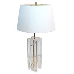 Paul Hansen Lucite and Brass Table Lamp 4