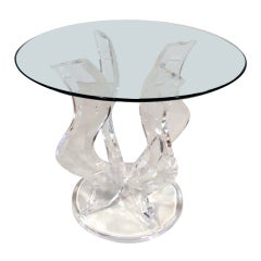 Sculptural Lucite and Glass Side Table