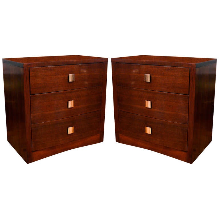 Pair of Modernage BowFront Chests at 1stDibs