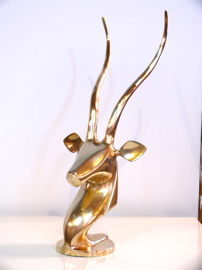 Incredible brass gazelle sculpture measuring 21