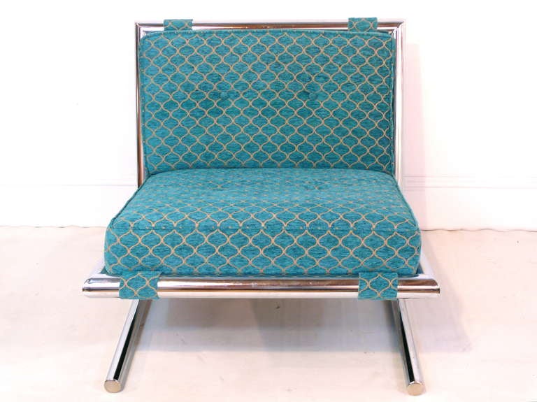 20th Century Pair of Chrome Slipper Chairs