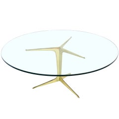Brass Cocktail Table In the Style of Gio Ponti