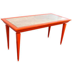 Marble Top Orange Table