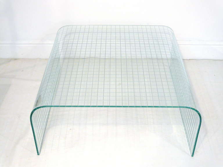 glass waterfall coffee table