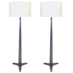 Pair of Gunmetal Skyscraper Floor Lamps 12