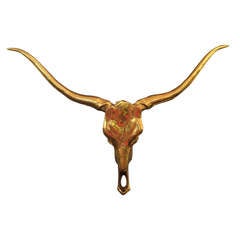 Brass Longhorn Sculpture