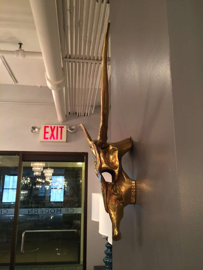 Brass Longhorn Sculpture For Sale 5