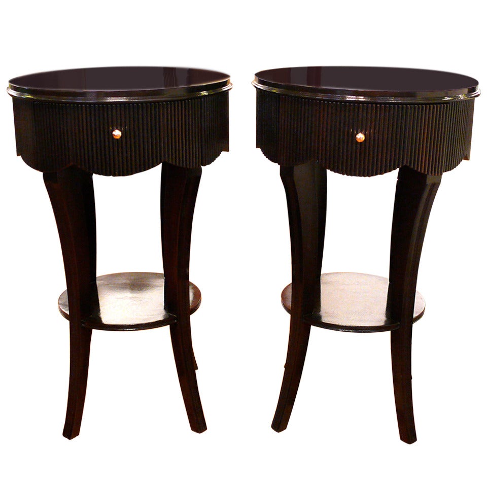 Pair of 1940s Scallop Edge Tables in the Manner of Grosfeld House