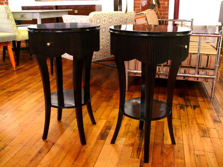 American Pair of 1940s Scallop Edge Tables in the Manner of Grosfeld House