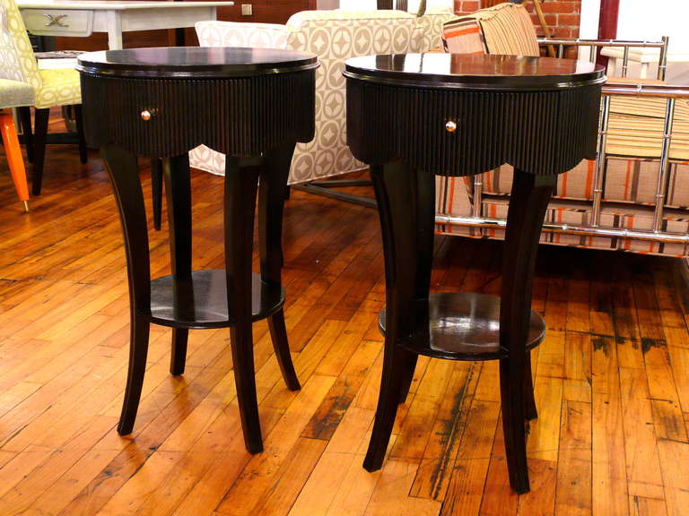 Mid-Century Modern Pair of 1940s Scallop Edge Tables in the Manner of Grosfeld House