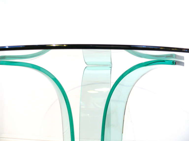 Mid-Century Modern New Era Round Glass Zebrawood Center Table