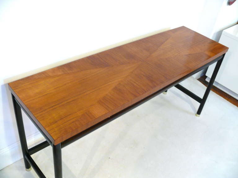 Metal Harvey Probber Walnut and Ebonized Console