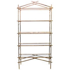 1960s Gilded Faux Grain Etagere