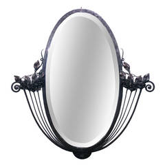 French Art Deco Scrolled IronMirror