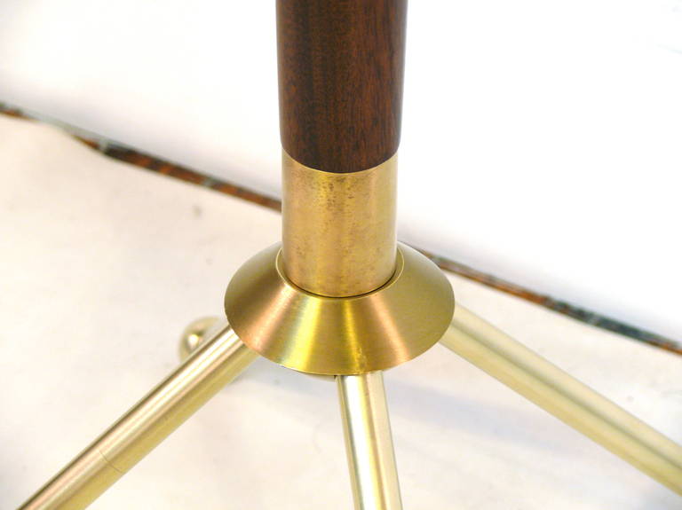 American Walnut and Brass Coat Stand in the Manner of Gio Ponti For Sale