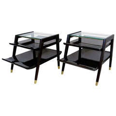 Pair of Tiered James Mont Style Tables