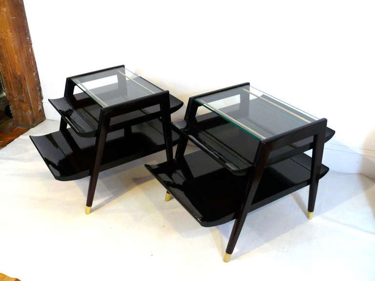 Pair of Tiered James Mont Style Tables 3