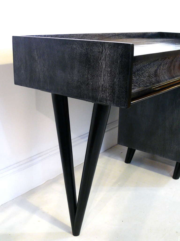 Mid-Century Modern Edmond Spence Black Cerused Desk