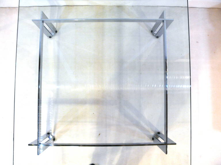 Mid Century Chrome and Glass Cocktail Table For Sale 4