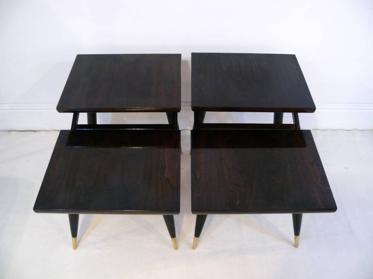 Pair of Two-Tier End Tables in the Manner of Gio Ponti 3