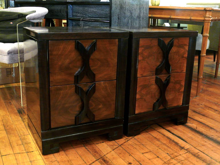 Mid-Century Modern 1940s Nightstands in the Manner of James Mont For Sale
