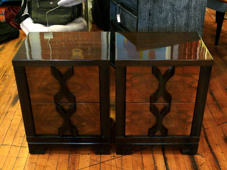 American 1940s Nightstands in the Manner of James Mont For Sale