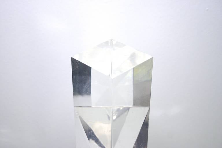 American Alessio Tasca Prismatic Lucite Tower Sculpture For Sale