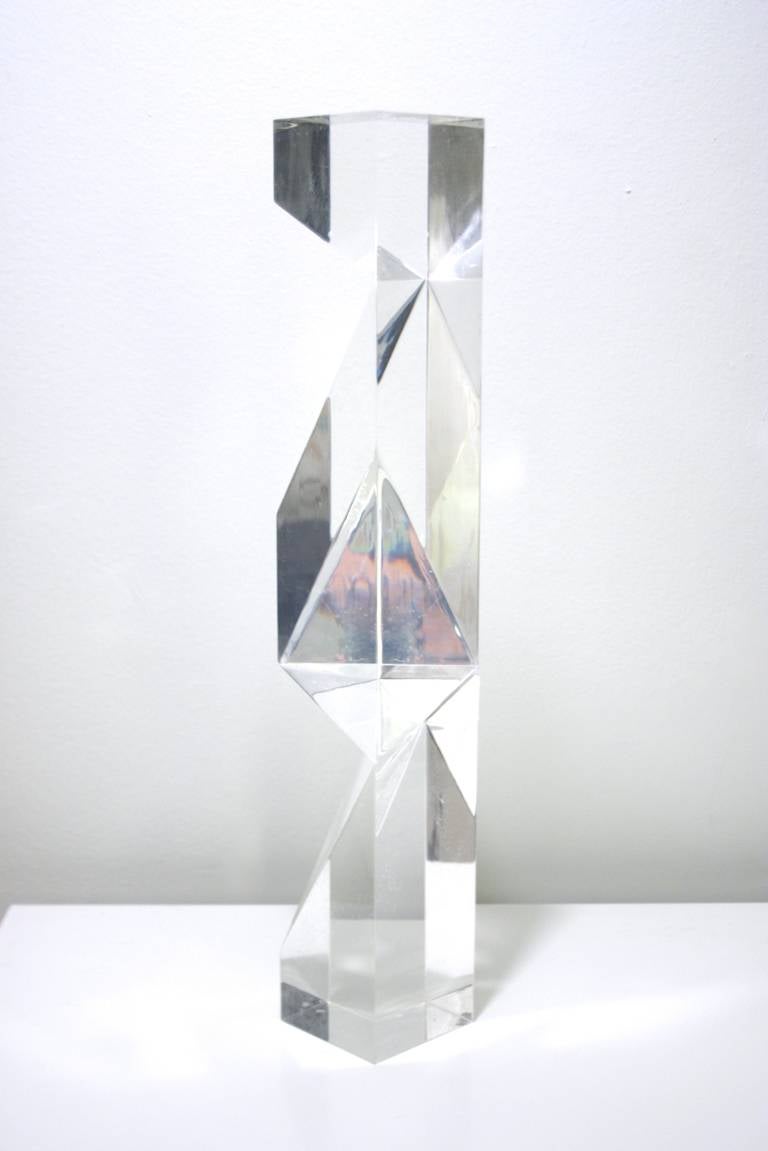 Alessio Tasca Prismatic Lucite Tower Sculpture In Excellent Condition For Sale In New York, NY
