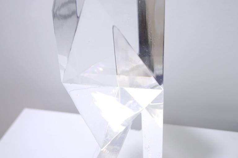 Acrylic Alessio Tasca Prismatic Lucite Tower Sculpture For Sale