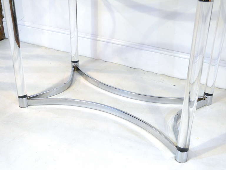 Charles Hollis Jones Lucite and Chrome Table In Excellent Condition In New York, NY