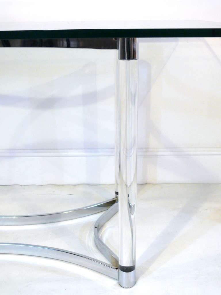 20th Century Charles Hollis Jones Lucite and Chrome Table