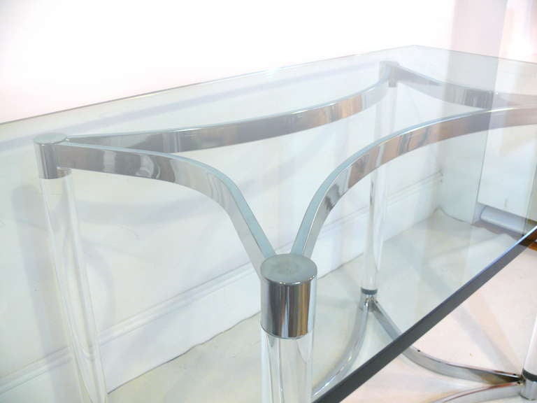 American Charles Hollis Jones Lucite and Chrome Table