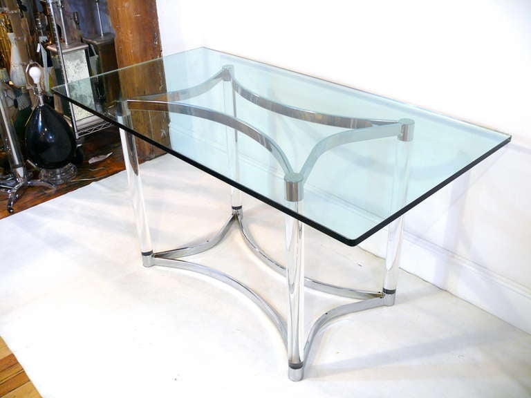 Charles Hollis Jones Lucite and Chrome Table 4
