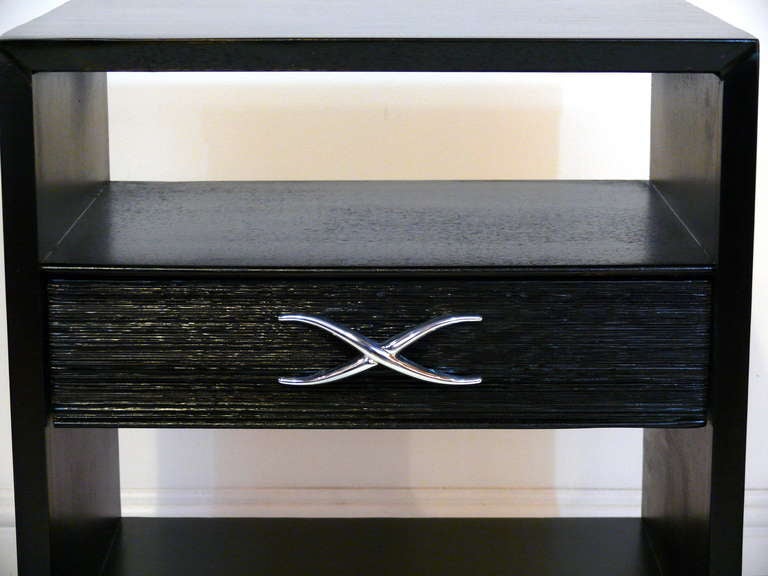 American Pair of Paul Frankl Ebonized End Tables